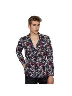 Barabas Deserve It Floral Print Multicolor Shirt Size L